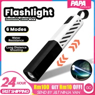 Flashlight Super Bright Portable 5 Modes Type C Rechargeable Torch Light White Laser Lampu Suluh Ter