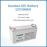 Zamdon GEL Battery 12V100AH Deep Cycle Lead Acid VRLA Solar Battery