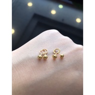 Plain ball bean sprout earrings 1/4 gram genuine gold 300 grade