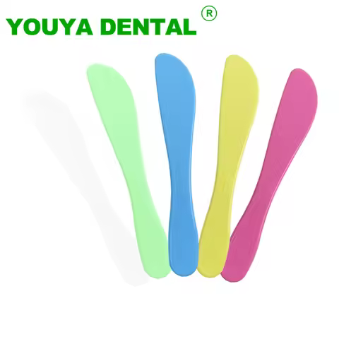 10pcs Dental Plastic Spatula Cement Powder/Mold Material Mixing Knife Gypsum Mixer Spatula Teeth Whi