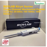 Roylab Kiryn Series- Single Channel Mechanical Pipette ( 0.5-10ul, 20-200ul, 100-1000ul, 1000-5000ul