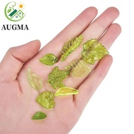 AUGMA 30pcs Green Transparent Leaf Shape Beads, Leaf Shape Acrylic Beads Green Acrylic Leaf Beads, D