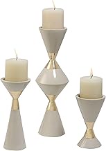Global Views S/3 Hourglass Pillar C/H-Cream/Gold Home Decor