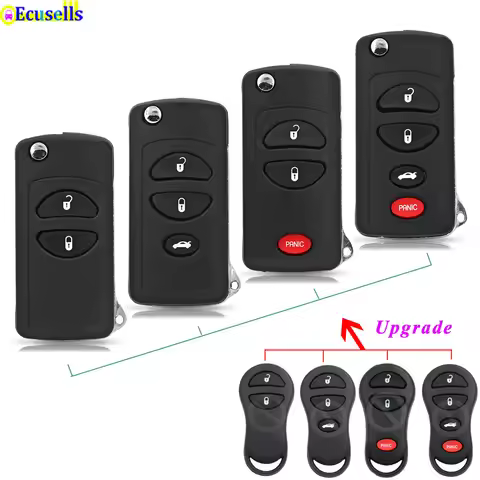 Flip 2 buttons Remote Key CASE for Jeep Grand Cherokee for Chrysler PT Cruiser Voyager CONVERSION to