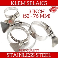 Hose Clamp 3 inch Hose Clamp 52 to 76 mm SS Ear Model