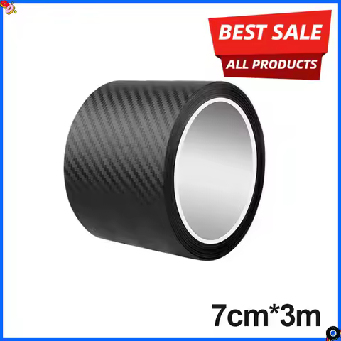 3D Carbon Fiber Sticker Paste Car Threshold Protective Film Anti Scratch Waterproof Matte Black Nano
