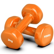 POWRX Vinyl Dumbbell Sets 0.5kg - 10kg | 1lbs-22lbs - Ideal hand weights sets for women, 6.5" long a