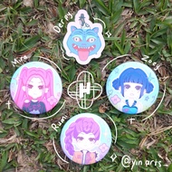 Kpop Demon Hunter Glitter Badge & Sticker, Huntrix