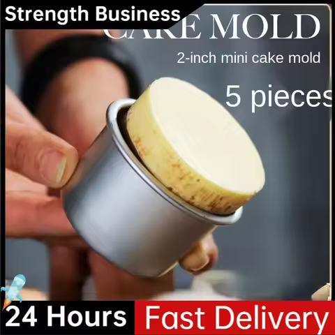 5PCS Mini Cake Mold Removable Non-stick Round DIY Cake Muffin Baking Mold Mould Tool Set Cup Cake Ti