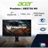 Acer Predator XB273U NV Gaming Monitor 27" IPS (2560 x 1440) OC 170Hz G-SYNC Compatible
