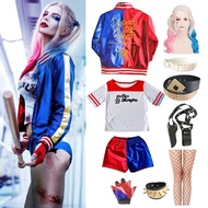 Halloween Adult Harley Quinn Costume Cosplay Suicide Squad Women Fancy Clothing Joker Jacket T-shirt