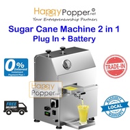 Happypopper Commercial Mesin Air Tebu Portable Sugar Cane Machine 2 in 1 ( Plug In+Battery) Heavy Du