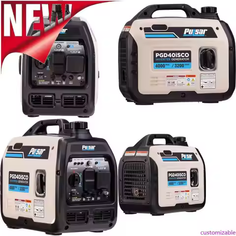 Ultra Quiet 4000W Portable Gas Inverter Generator, Pulsar PGD40ISCO, White