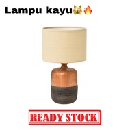 🔥[READY STOCK]SSF Wood Table lamp/Unique wood Table lampu/Lampu meja/lampu tidur