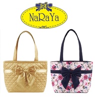 Instock! Authentic NaRaYa Shoulder Bag with Back Zip Ribbon Bow Satin Printed Flora for Office Casual 365