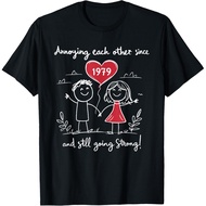 Men's cotton T-shirt Annoying Each Other Since 1979 46th Wedding Anniversary T-Shirt
