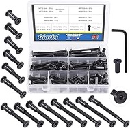 Glarks 141Pcs M6x16/ 20/25/ 30/35/ 40/45/ 50/55/ 60/65/ 70/75/ 80mm Black Hex Drive Socket Cap Bolts