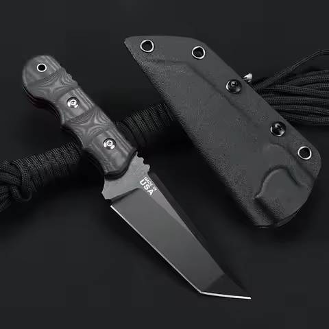 TOPS Advanced Tactical Knife 8Cr13Mov Blade G10 Handle Multi-functional Emergency Portable Straight 
