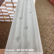 Plafon PVC Putih Motif Marmer Glossy (PERLEMBAR ) 4meter × 20cm × 8mm / Plafon PVC Permeter / Plafon