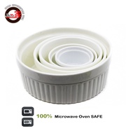 5.5cm / 7.5cm / 8.5cm / 9.5cm / 11.5cm  White Ceramic Cake Baking Mold Bowl .