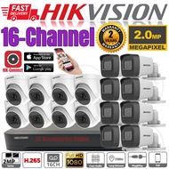 HIKVISION 16-CHANNEL 2MP DVR + Camera CCTV 16CH Package Full HD 2.0MP HIK P2P Support Online Viewing
