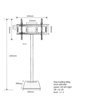(L99D)TV monitor Floor Stand with wall mount bracket  SPEEDSMOUNT space saving .hide under funiture no drill