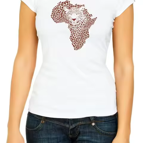 Africa Leopard Vector Drawings Women's 3 4 T Shirt F407