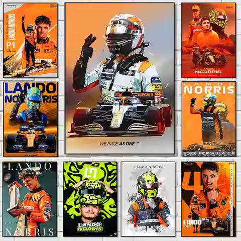 L-Lando N-Norris Formula 1 F1 Race Winner Poster Print A5 A4 A3 A2 Wall Art Decor For Room Office Gi
