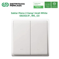 Schneider Pieno 2 Gang 1 Way Switch White - E8232L1F_WE_G3