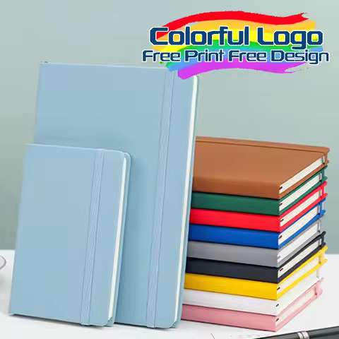 1Pcs Customized A5/A6 PU Leather Notebooks DIY Your LOGO Journal Diary Notepad Office Gift Stationer