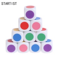 [STARTIST] 10Pcs Square 16mm 6 Sided D6 Dice 6 Color Dotted for D&D TRPG Board Game