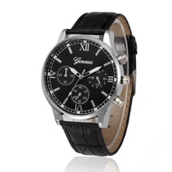 en's Watche Quarz Watch GenuiMne LeatJBAILIther Strap Wr