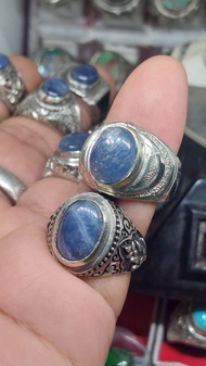 cincin batu akik blue safir burma birma 12-13mm asli natural