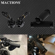 Motorcycle 1" Handlebar Control Switch Housing Wires Harness + Hand Grips For Harley Dyna Fat Bob FX