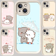 M-9 Chibi Cats White Casing for iphone 13 6s 8 14 7 6 Plus Pro Max