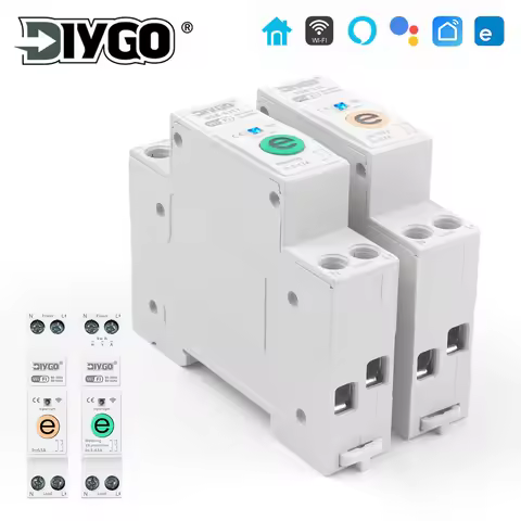 EWeLink DGB-63E/63ET 63A Smart WIFI Home Circuit Breaker Timer Remote Control Real-monitoring Switch
