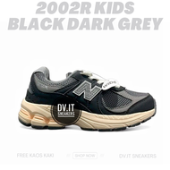 100% BNIB Sepatu Sneakers Olahraga Anak Kids Toddler-New-balance-2002 R 2002R Black Dark Grey Size 2