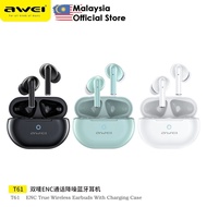 Awei T61 ENC True Wireless Earbuds Noise Reduction Earbuds Earphone Headphone Awei Bluetooth Earbuds