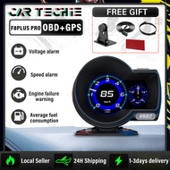 WEITI F8 Plus OBD2+GPS dual system car head-up display multi-function digital LCD speedometer tachom