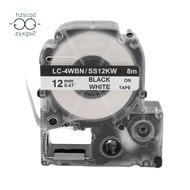 5 Pack Replace -4WBN LC-4WBN9(SS12KW) Label Tapes for  LabelWorks LW300 LW400 LW500 LW700 Black On W