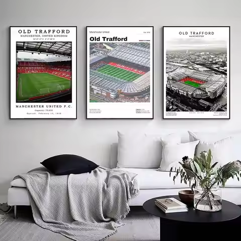 Sports Venue Canvas Painting Football Field Cricket Old Trafford Stadium Wall Art Poster Manchester 