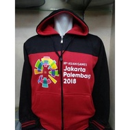 JAKET SWEATER ZIPPER ASIAN GAMES 2018 VARIASI HITAM MERAH BS-026