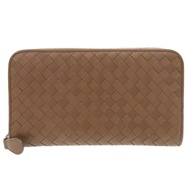 Bottega Veneta Intrecciatoブラウン拉鍊長皮革皮夾，成色極佳，棕色，1467 [二手]