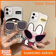 MATA Samsung A30S A50 A50S S21 Fe 5G Case Shincan Shiro glasses 3D Premium Transparent Silicon Eyegl