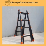 Kiểu Khóa Cao Cấp Nhật Bản - Thang Nhôm Rút Lồng Đa Năng NAKATA Chữ A (Các Size Từ 2m-3m)