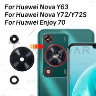 Rear Back Camera Glass Lens For Huawei nova Y72 Y72S Y63 Enjoy 70 5G GFY-LX1 FGD-LX1 FGD-LX2 Replace