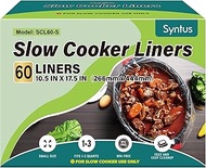 Syntus Slow Cooker Liners, 60 Count Cooking Bags Small Size Disposable Pot Liners Plastic Bags, Fit 