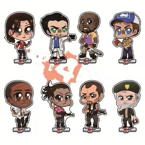 Left 4 Dead 1 & 2 15cm Acrylic Stand Figures Bill , Ellis & Zoey Game Collectible Merchandise Deskto