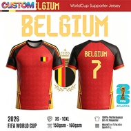 Free Custom Name Number De Bruyne#7 Lukaku#9 Hazard#10 Belgium Red Devils Jersey 2026 World Cup On H