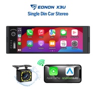 Eonon Apple Carplay Android Auto 1 Din Android Auto Single Din Car Player 6.36 inch MP5 Player X3U